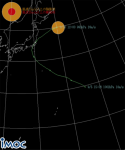 台風15号進路図